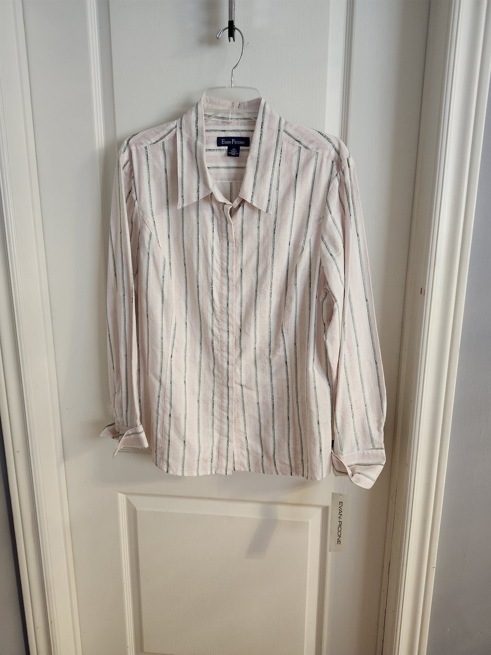 Vintage Evan Picone Pink Stripe Button-Up Shirt